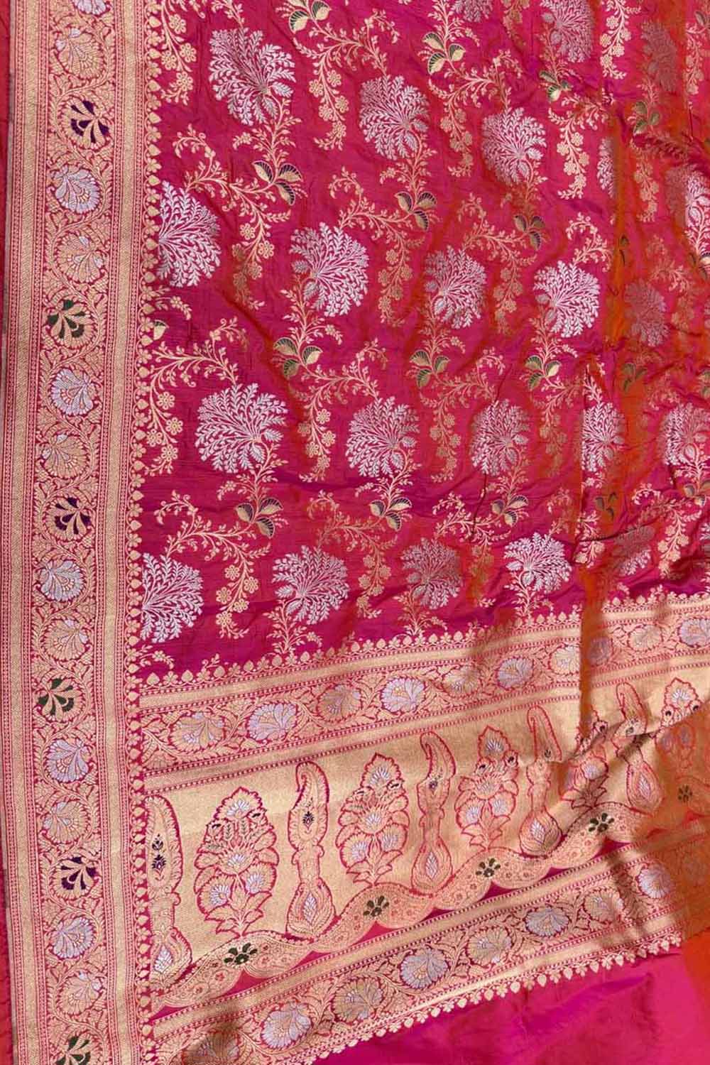 Pink Katan Silk Banarasi Handloom Saree Premium Ethnic Wear