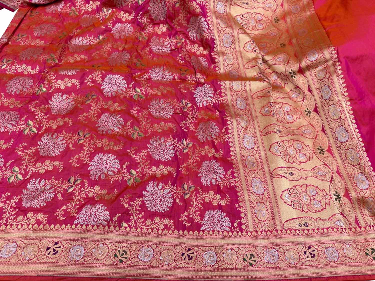 Pink Katan Silk Banarasi Handloom Saree Premium Ethnic Wear