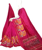 Pink Pure Silk Pochampalli Ikat Handloom Saree