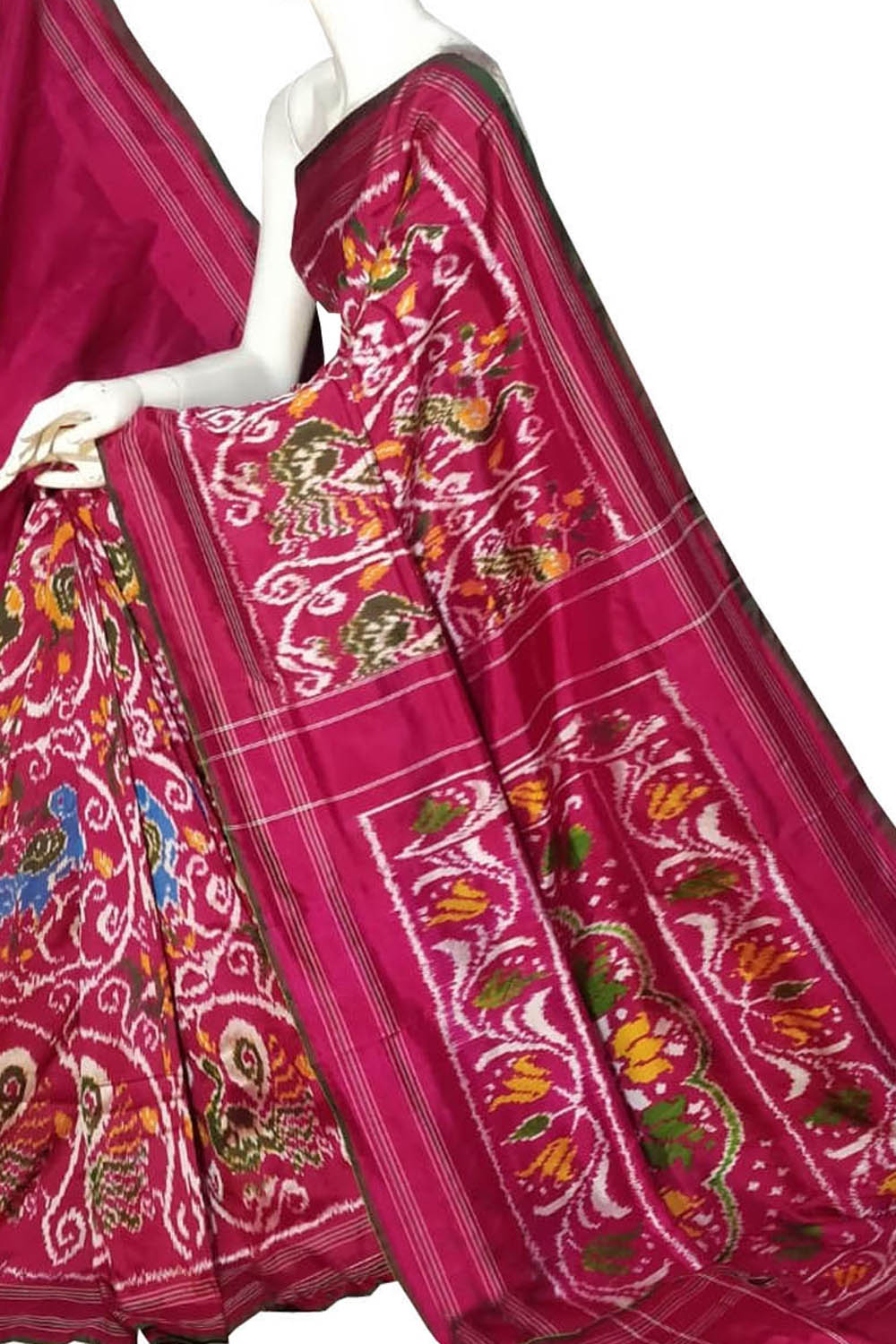 Pink Pure Silk Pochampalli Ikat Handloom Saree