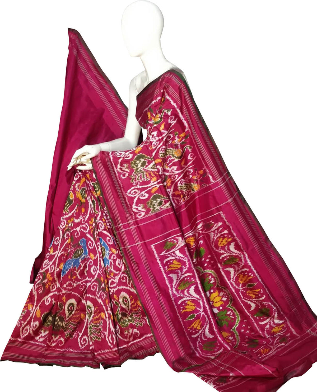 Pink Pure Silk Pochampalli Ikat Handloom Saree