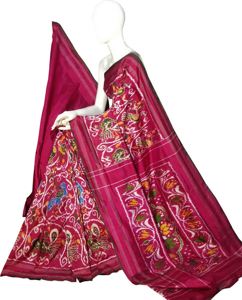 Pink Pure Silk Pochampalli Ikat Handloom Saree