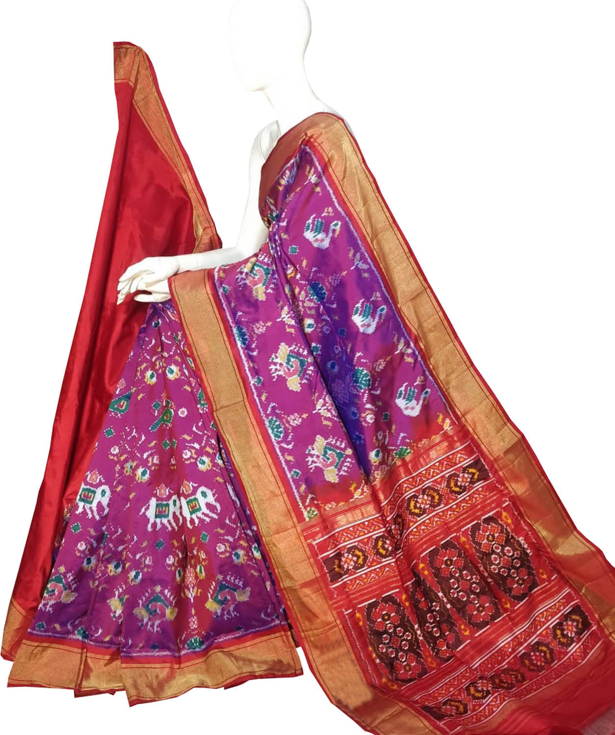 Pink Pure Silk Pochampalli Ikat Handloom Saree