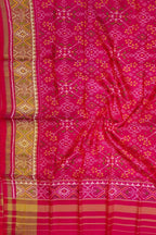 Pink Pure Single Ikat Patan Patola Handloom Dupatta