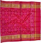 Pink Pure Single Ikat Patan Patola Handloom Dupatta