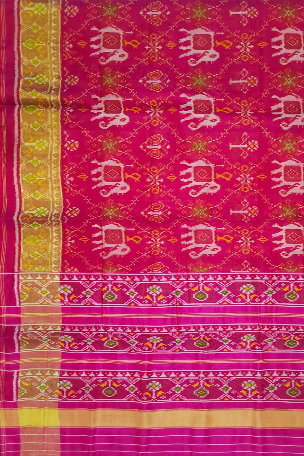 Pink Pure Single Ikat Patan Patola Handloom Saree