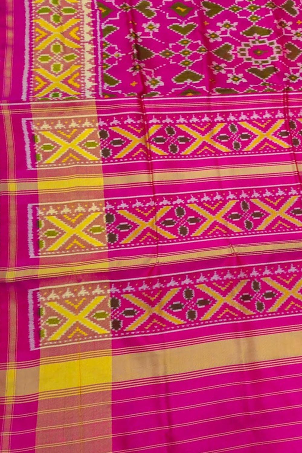 Pink Pure Single Ikat Patan Patola Handloom Saree
