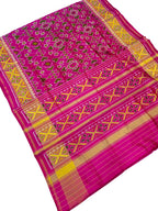 Pink Pure Single Ikat Patan Patola Handloom Saree