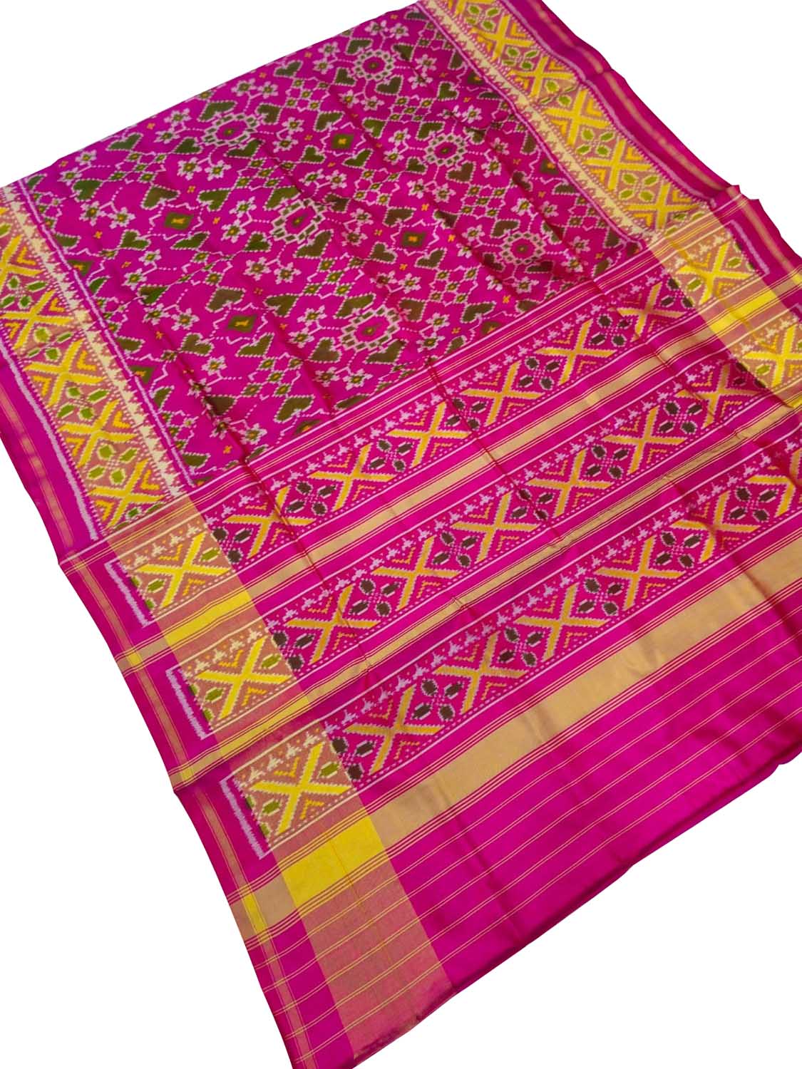 Pink Pure Single Ikat Patan Patola Handloom Saree