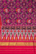 Pink Patan Patola Single Ikat Pure Silk Saree Handloom Festive