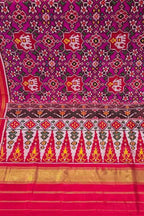 Pink Patan Patola Single Ikat Pure Silk Saree Handloom Festive