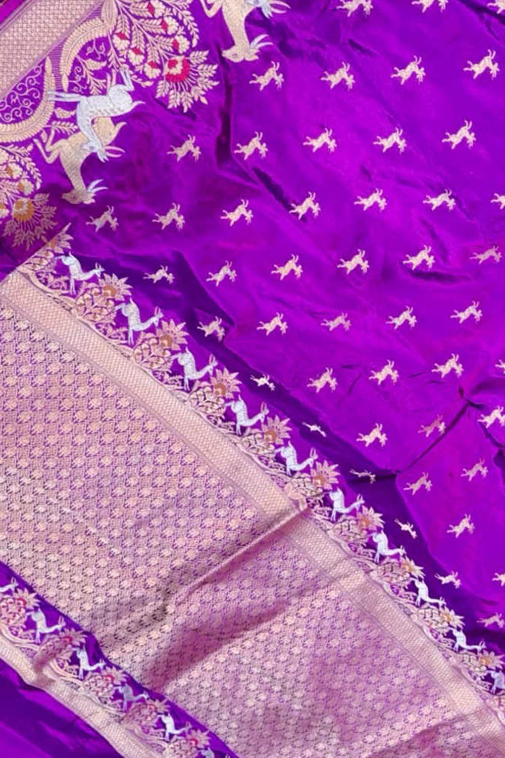 Purple Banarasi Handloom Pure Katan Silk Saree