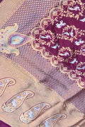 Purple Banarasi Handloom Pure Katan Silk Saree