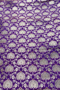 Purple Banarasi Handloom Katan Silk Fabric
