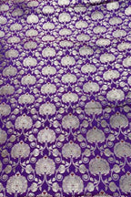 Purple Banarasi Handloom Katan Silk Fabric