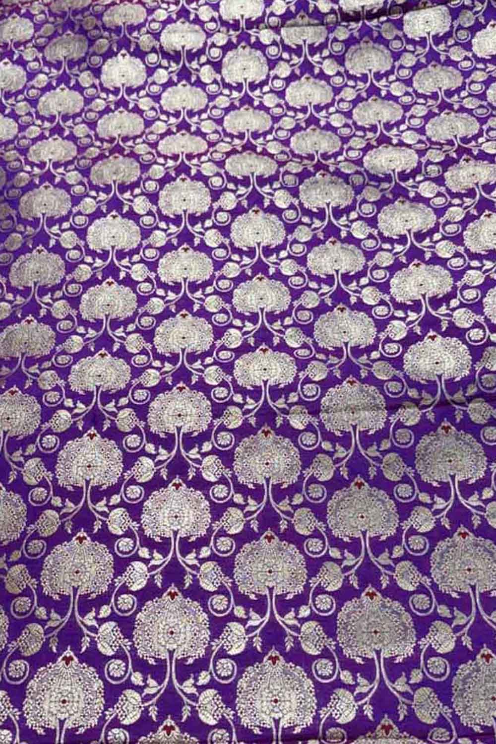 Purple Banarasi Handloom Katan Silk Fabric