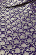 Purple Banarasi Handloom Katan Silk Fabric