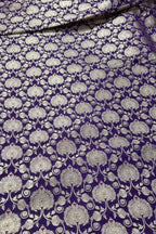 Purple Banarasi Handloom Katan Silk Fabric