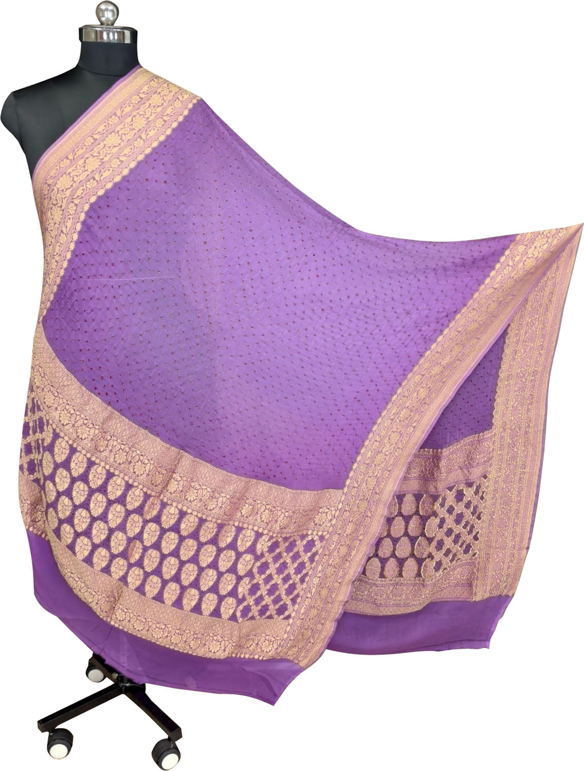 Purple Bandhani Georgette Dupatta