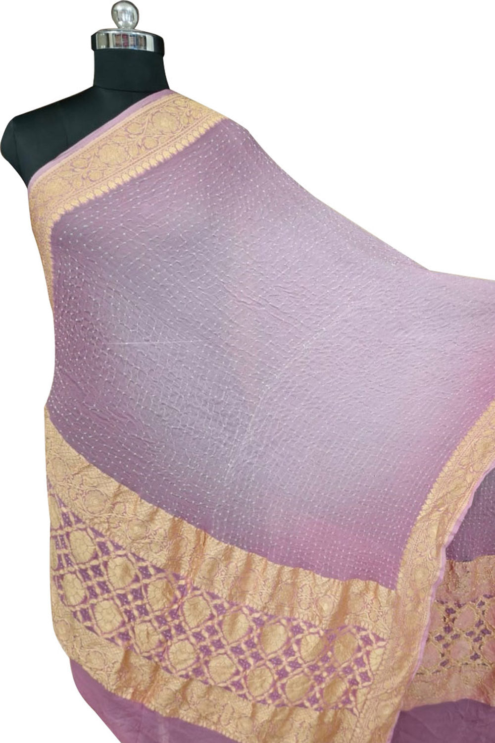 Purple Bandhani Georgette Dupatta