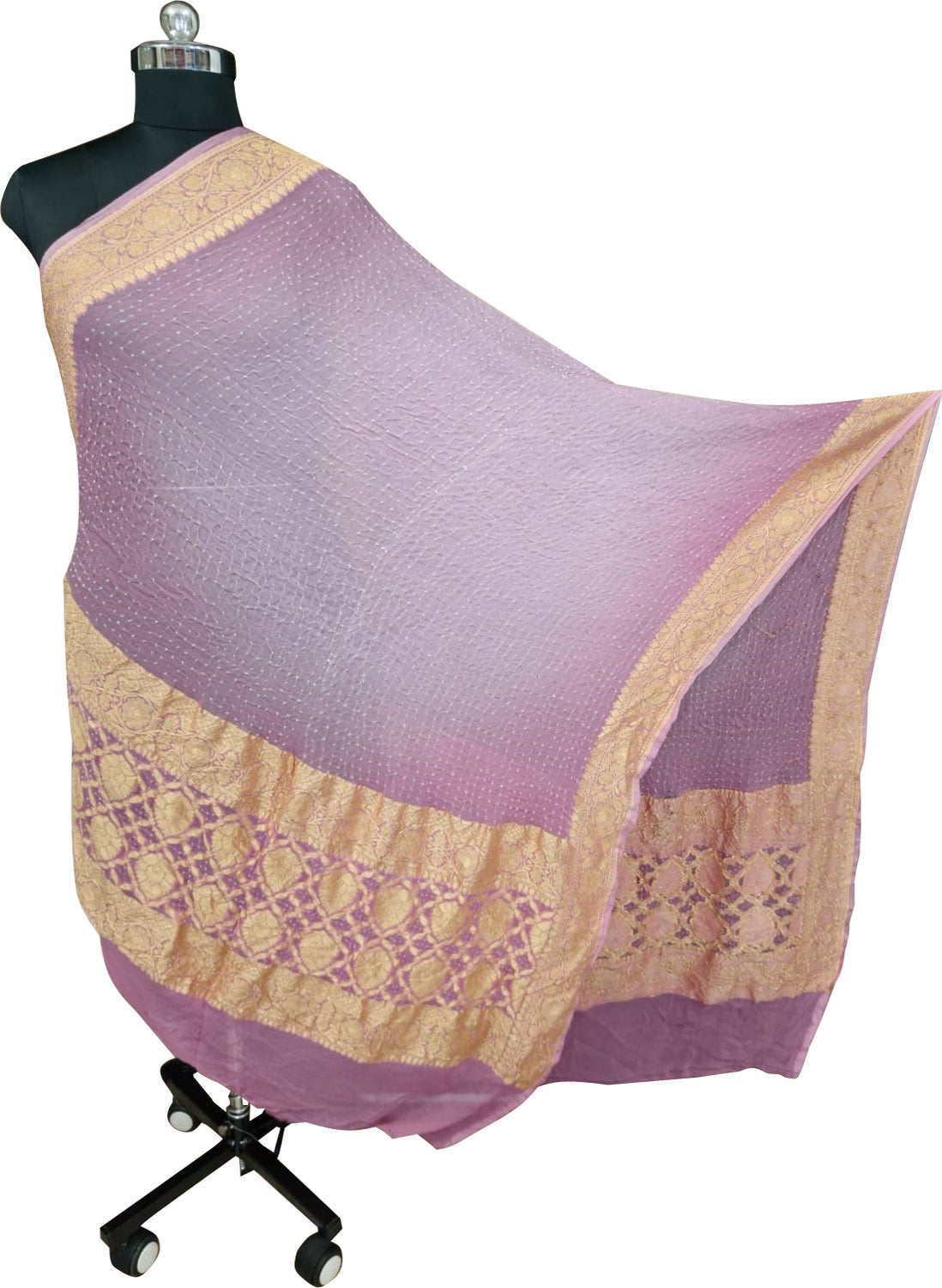 Purple Bandhani Georgette Dupatta