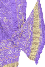 Purple Bandhani Modal Silk Dupatta