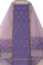 Purple Chanderi Handloom Cotton Silk Two Piece Unstitched Suit Set