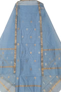 Purple Chanderi Handloom Cotton Silk Two Piece Unstitched Suit Set