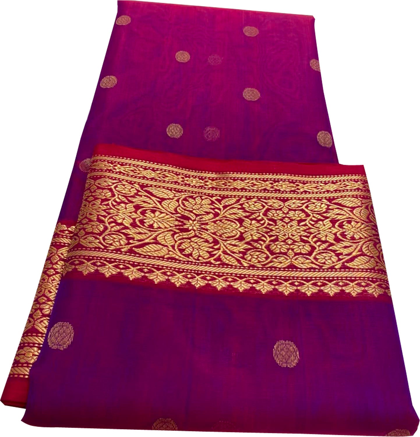 Purple Chanderi Handloom Pure Katan Silk Saree