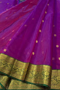 Purple Chanderi Handloom Pure Katan Silk Saree