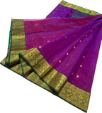 Purple Chanderi Handloom Pure Katan Silk Saree