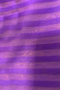Purple Handloom Banarasi Cotton Silk Stripe Design Fabric