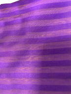 Purple Handloom Banarasi Cotton Silk Stripe Design Fabric