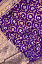 Purple Handloom Banarasi Katan Silk Meenakari Figure Work Saree