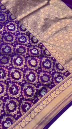 Purple Handloom Banarasi Katan Silk Meenakari Figure Work Saree