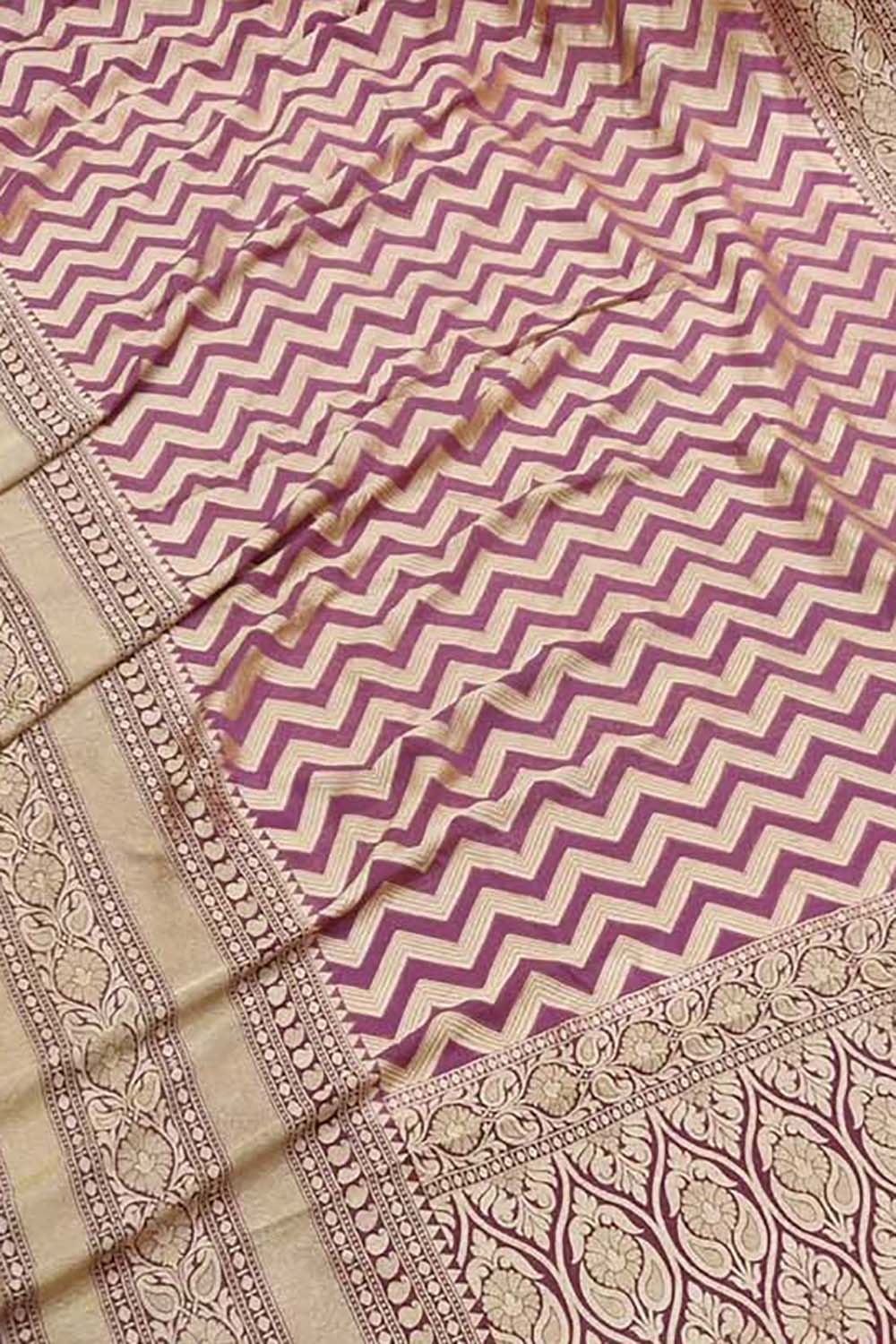 Purple Handloom Banarasi Khaddi Georgette Saree