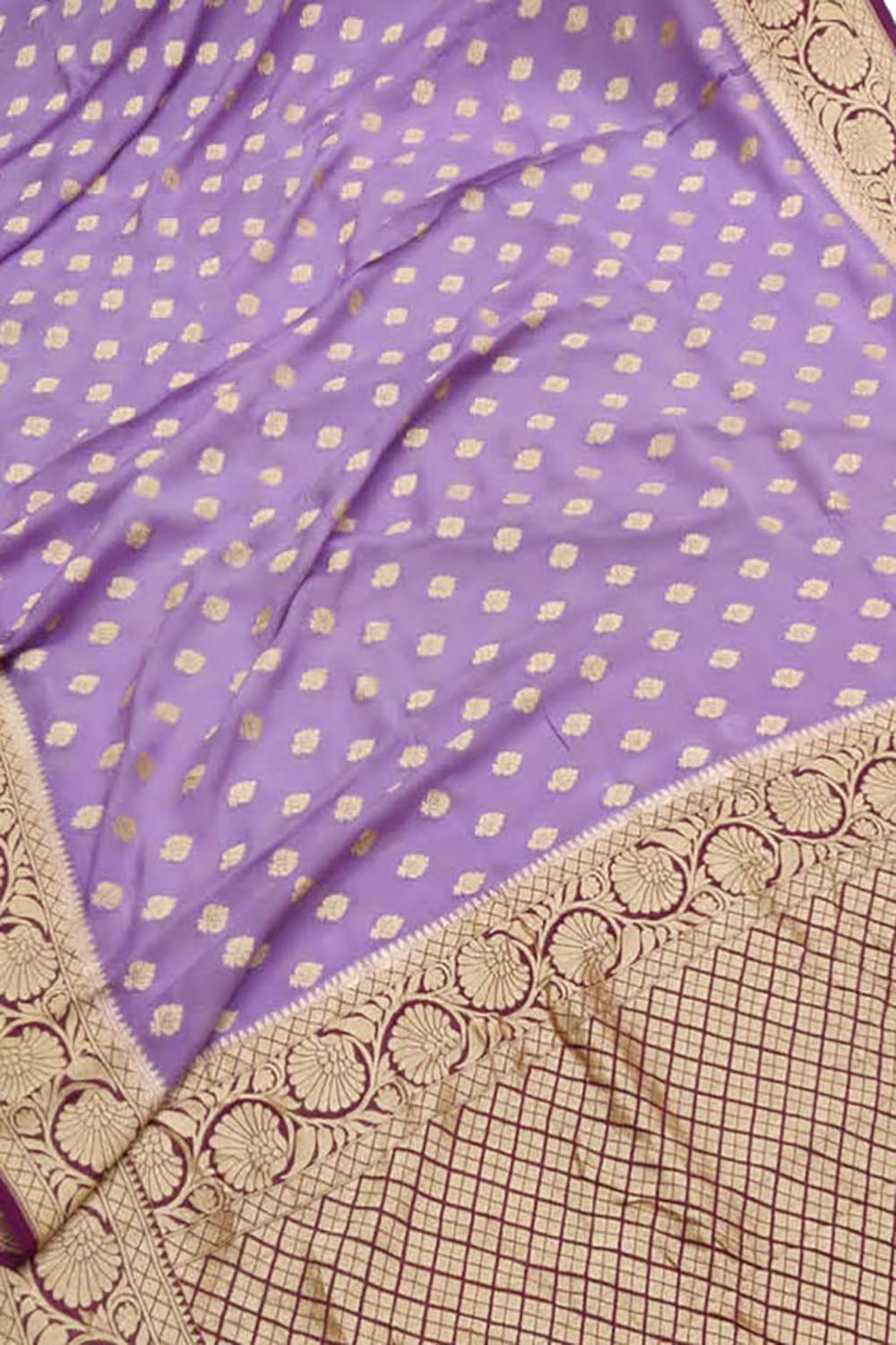 Purple Handloom Banarasi Khaddi Georgette Saree
