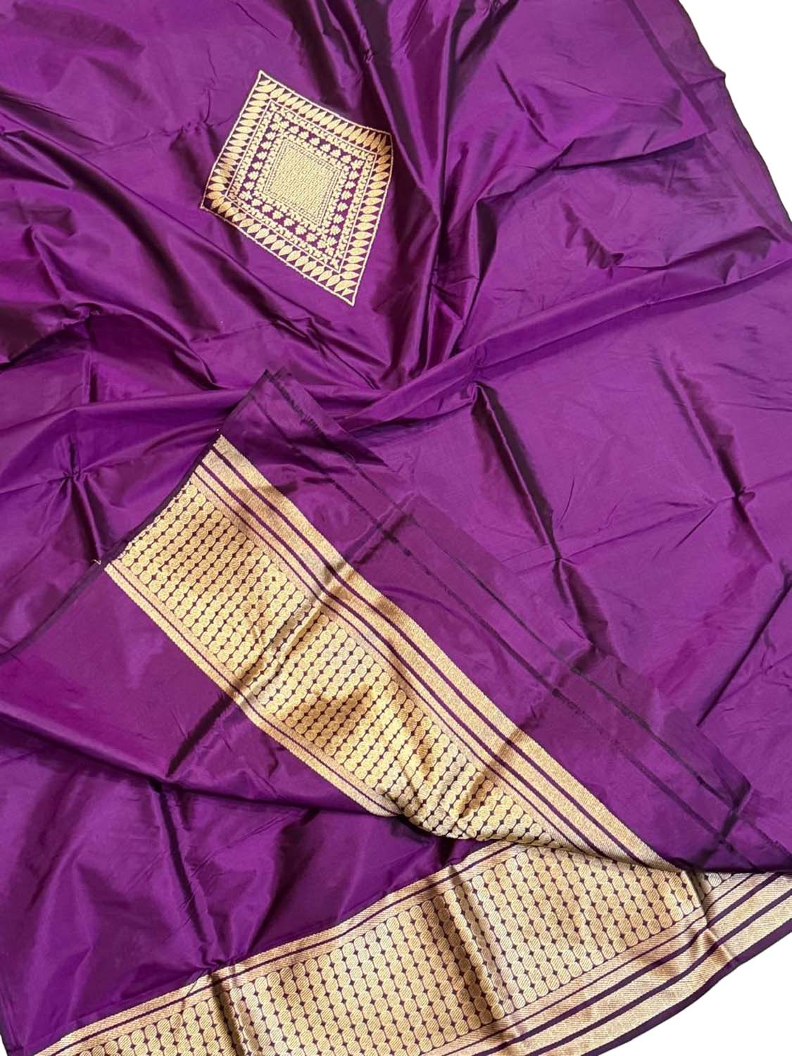 Purple Banarasi Handloom Pure Katan Silk Cordset