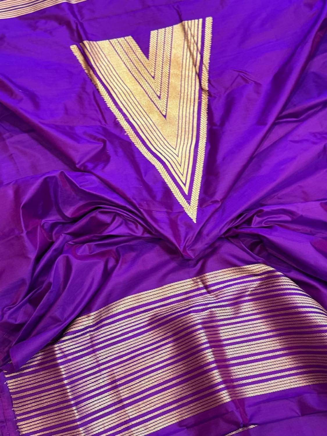 Purple Banarasi Handloom Pure Katan Silk Cordset