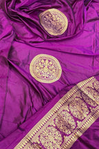 Purple Banarasi Handloom Pure Katan Silk Cordset — Bridal