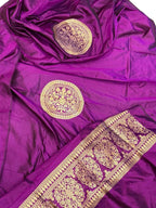 Purple Banarasi Handloom Pure Katan Silk Cordset — Bridal