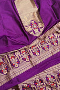 Purple Banarasi Handloom Pure Katan Silk Cordset —  Festive