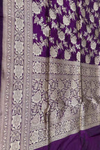 Purple Banarasi Katan Silk Dupatta Handloom Woven Festive