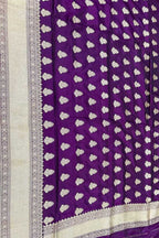 Purple Banarasi Katan Silk Dupatta Handloom Pure Silk