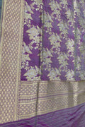 Purple Banarasi Katan Silk Dupatta Pure Handloom Silk