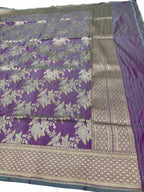 Purple Banarasi Katan Silk Dupatta Pure Handloom Silk