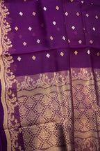 Purple Handloom Banarasi Pure Kora Organza Saree