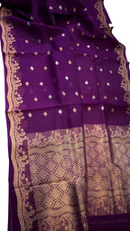 Purple Handloom Banarasi Pure Kora Organza Saree