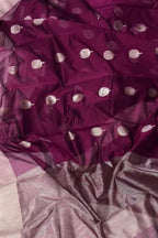 Purple Handloom Chanderi Cotton Silk Saree