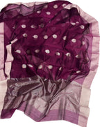 Purple Handloom Chanderi Cotton Silk Saree
